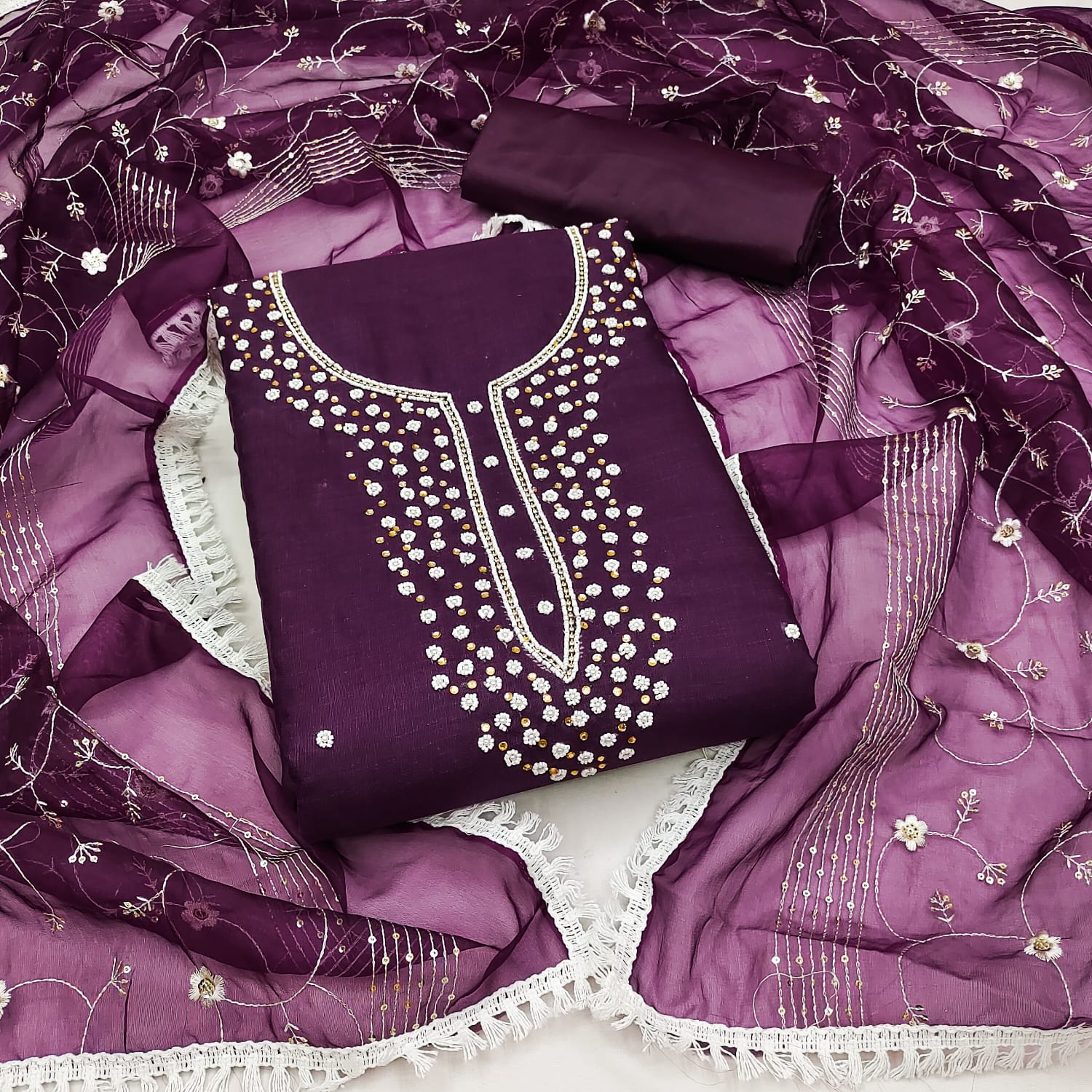 Ds Designer Ruby Cotton Hand Work Dress Material Catalog